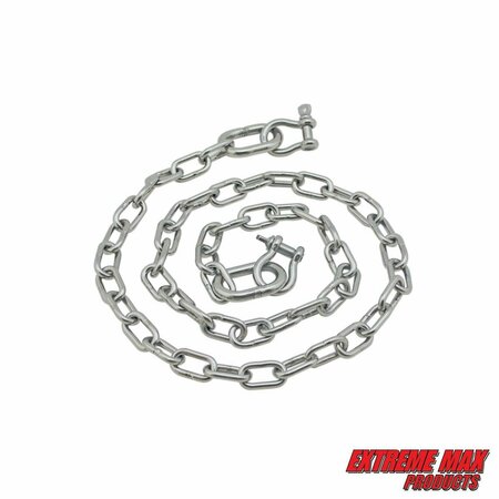 EXTREME MAX Extreme Max 3006.6578 BoatTector Stainless Steel Anchor Lead Chain - 1/4" x 4' with 5/16" Shackles 3006.6578